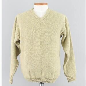 Vintage Chunky Knit Wool Blend Yellow Sweater, Men's Medium